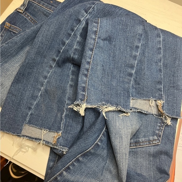 Madewell Cali Demi Boot Notch Split Back Raw Hem Jeans Sz 26 - Picture 9 of 12